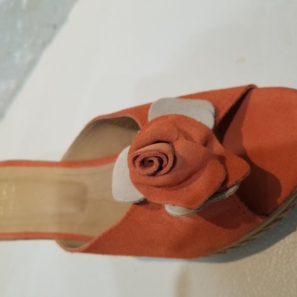 Orange Suede cork mules - Picture 4 of 5